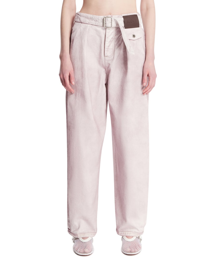 Loewe Pantaloni In Cotone Rosa