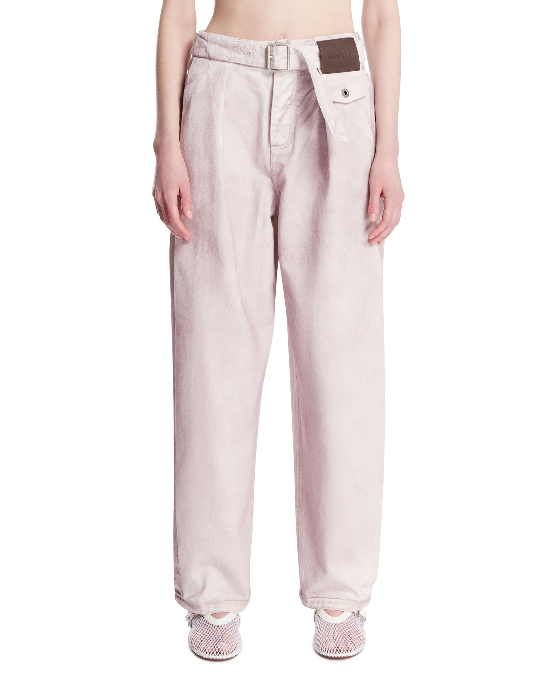 Loewe Pantaloni In Cotone Rosa