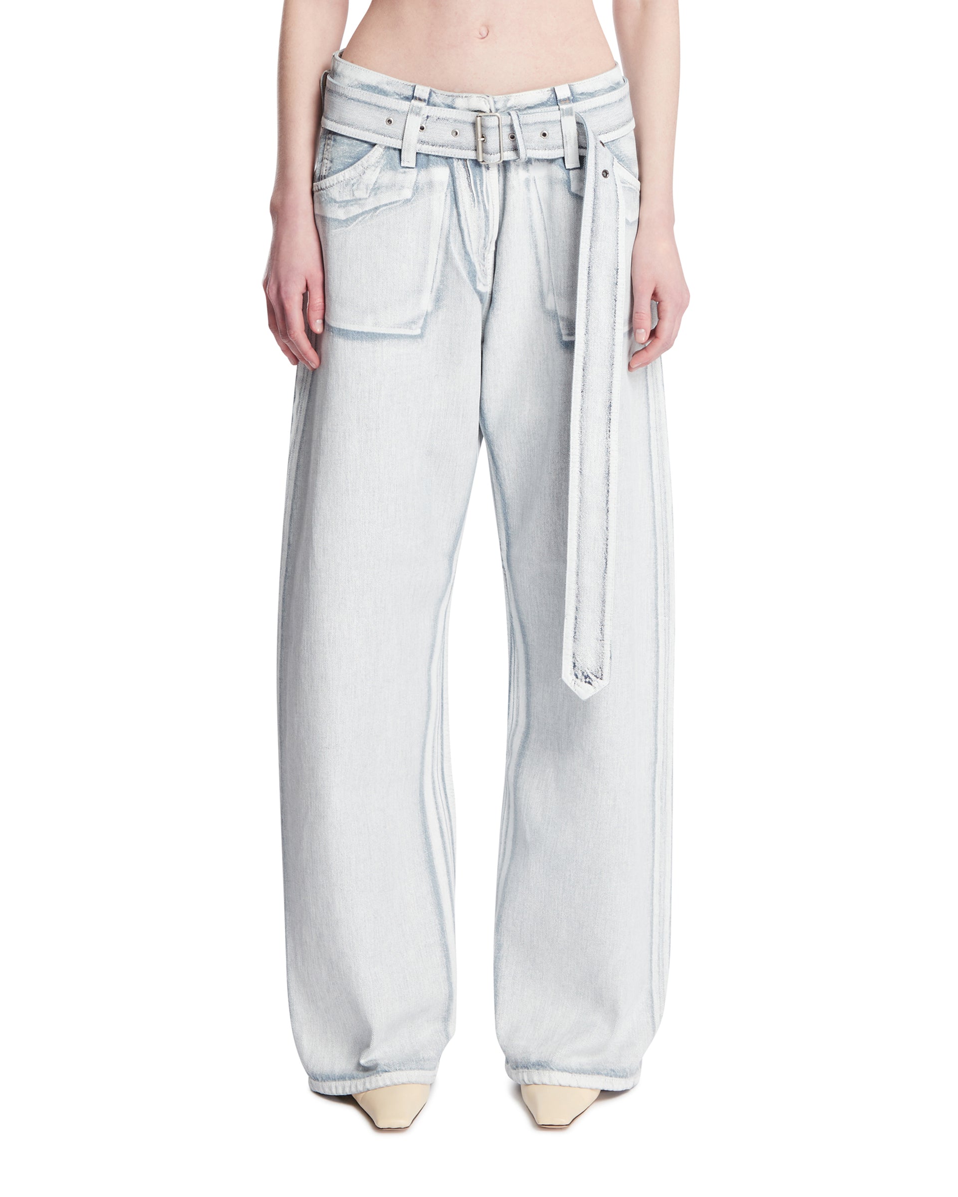 ACNE STUDIOS Pantaloni In Denim Effetto 3D Blu