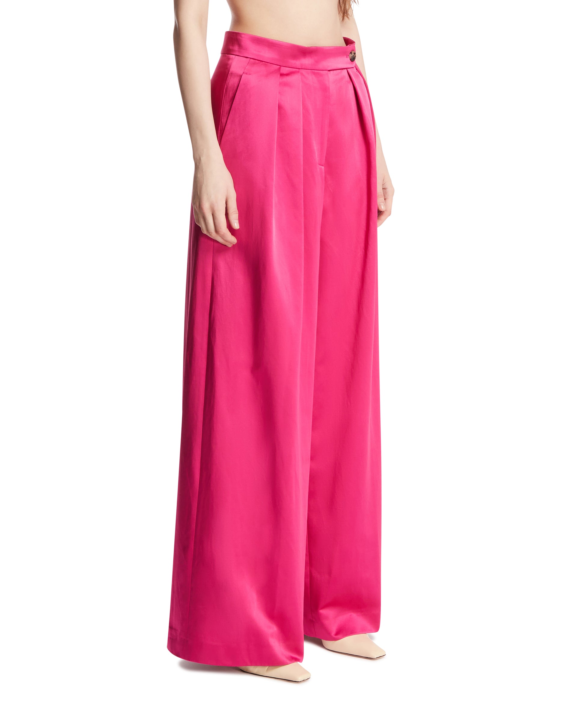Dries Van Noten Pantaloni Ampi Rosa, view 2
