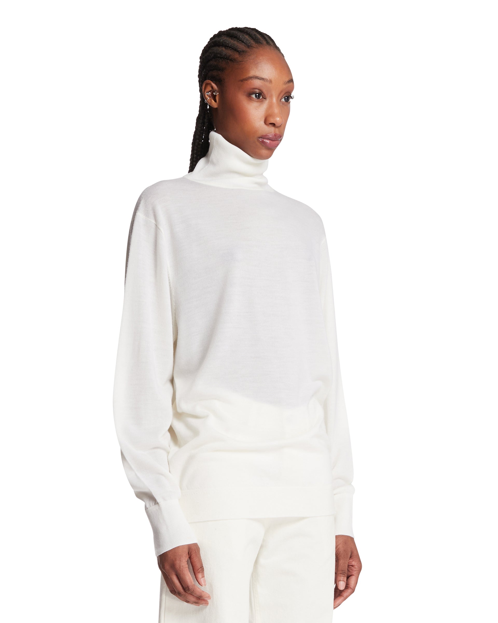 Toteme Maglione In Lana A Collo Alto Bianco, view 2