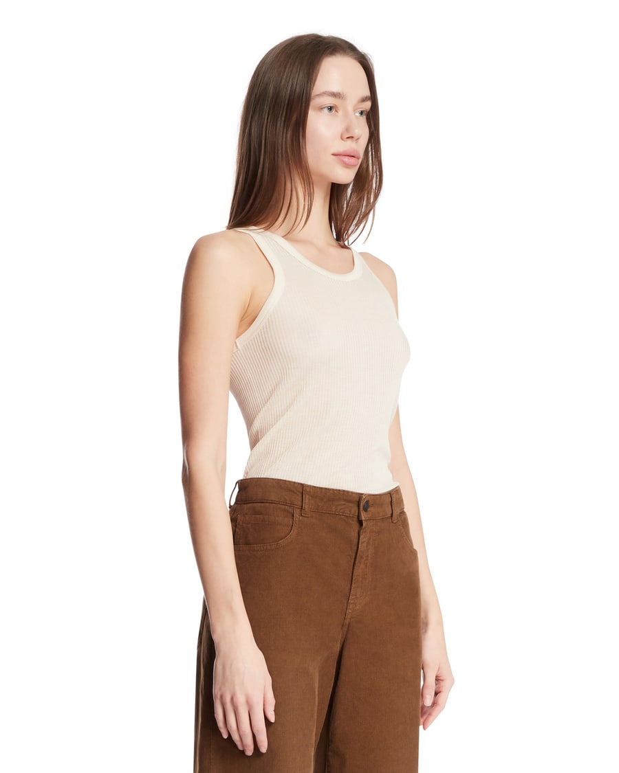 Lemaire Top In Viscosa E Seta Beige, view 2