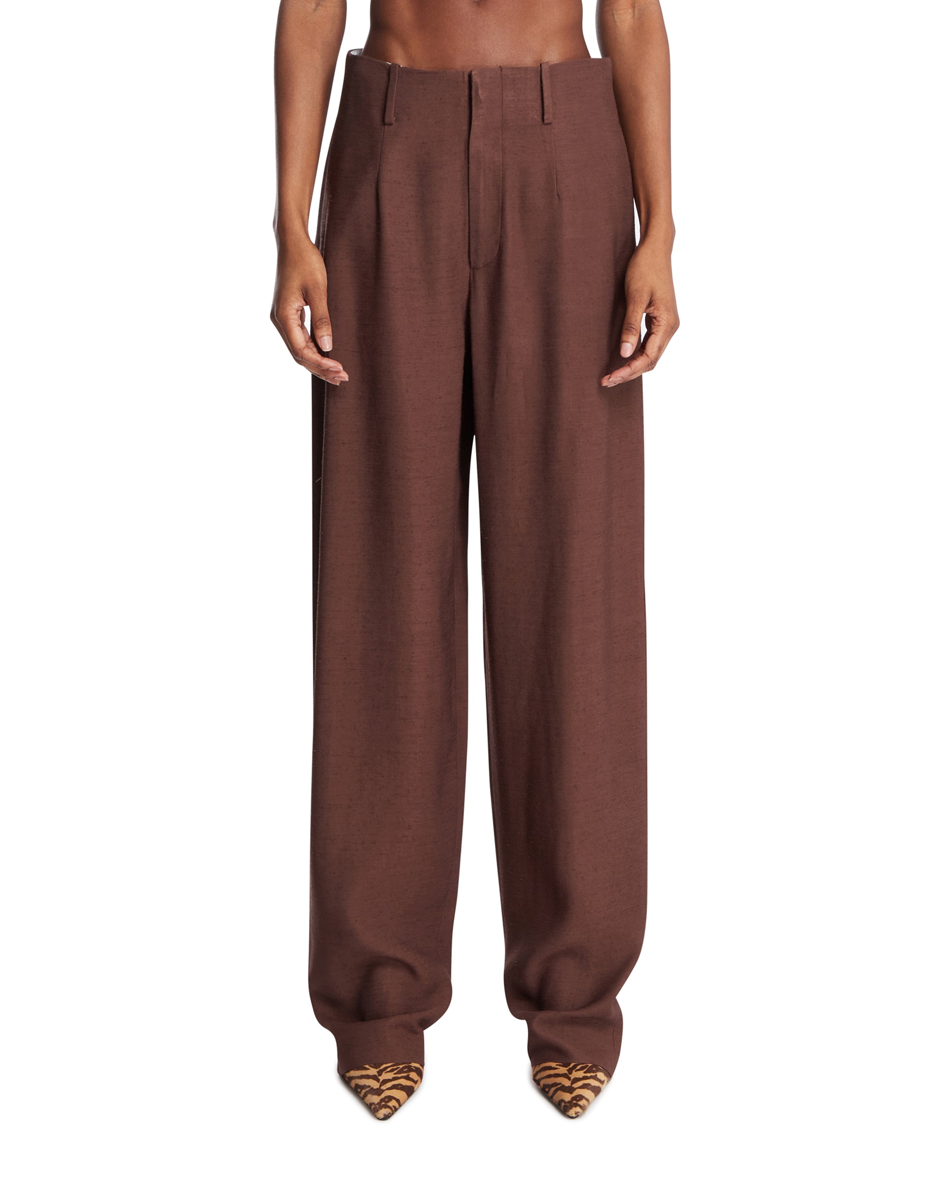 ARMARIUM Pantaloni Temi In Viscosa Marroni
