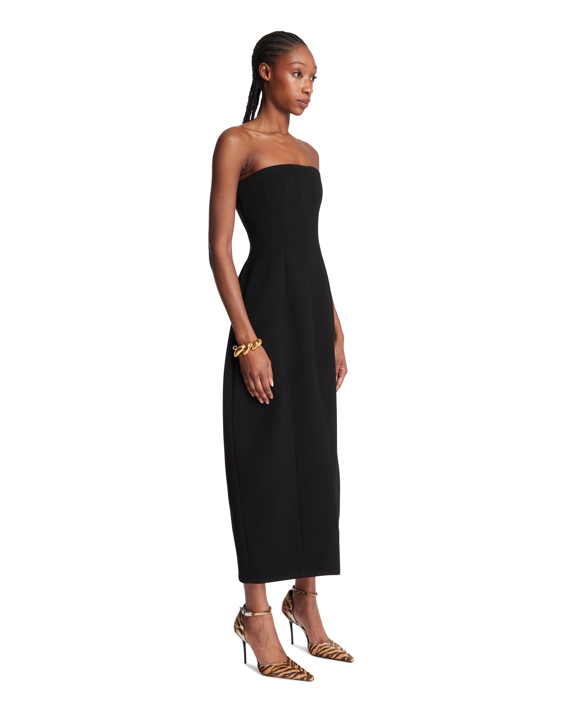 Alaïa Abito Arrotondato In Lana Nero, view 2