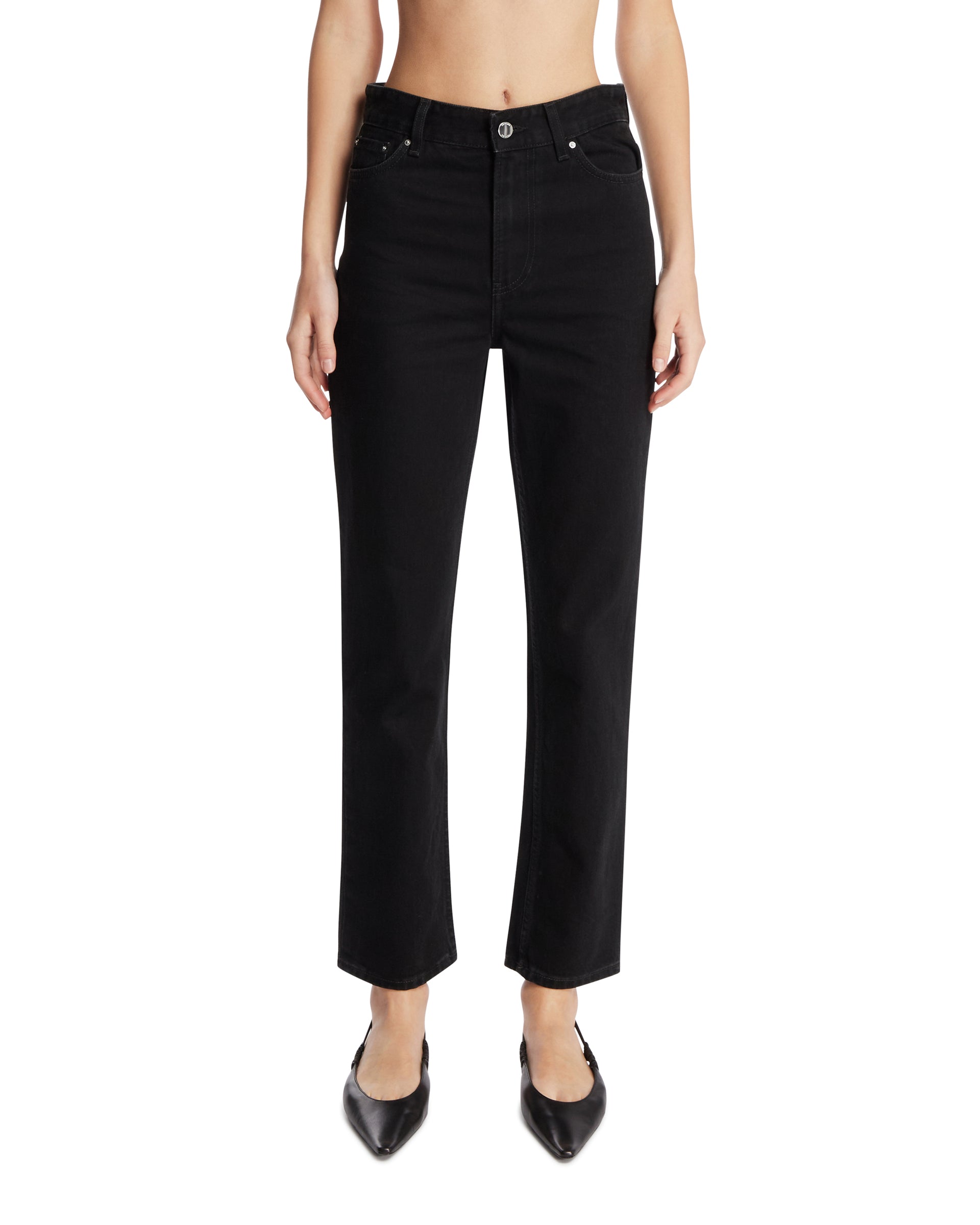 Toteme Jeans A Gamba Dritta Cropped Neri