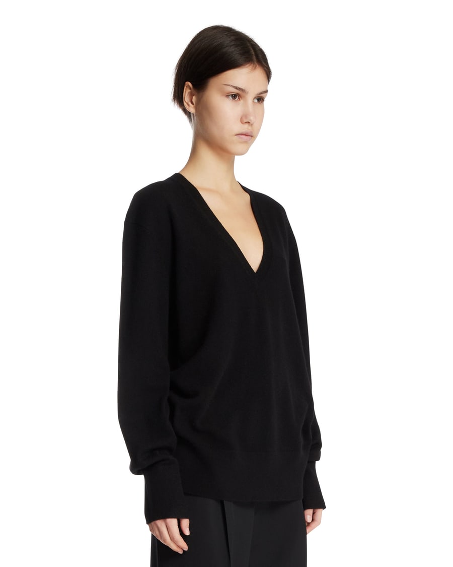 Toteme Pullover Con Scollo A V Nero, view 2