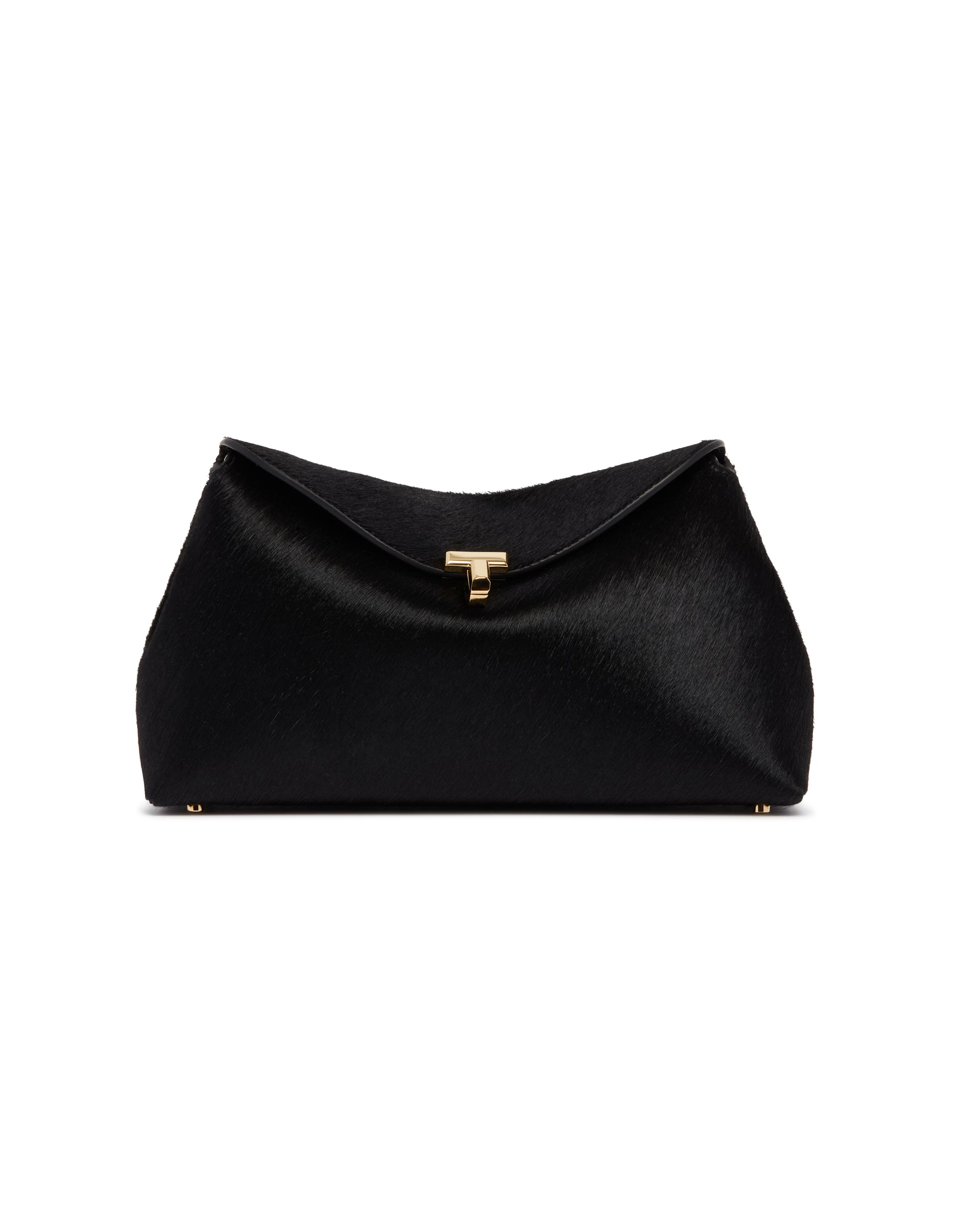 Toteme Borsa T-Lock Clutch In Cavallino Nera, view 2