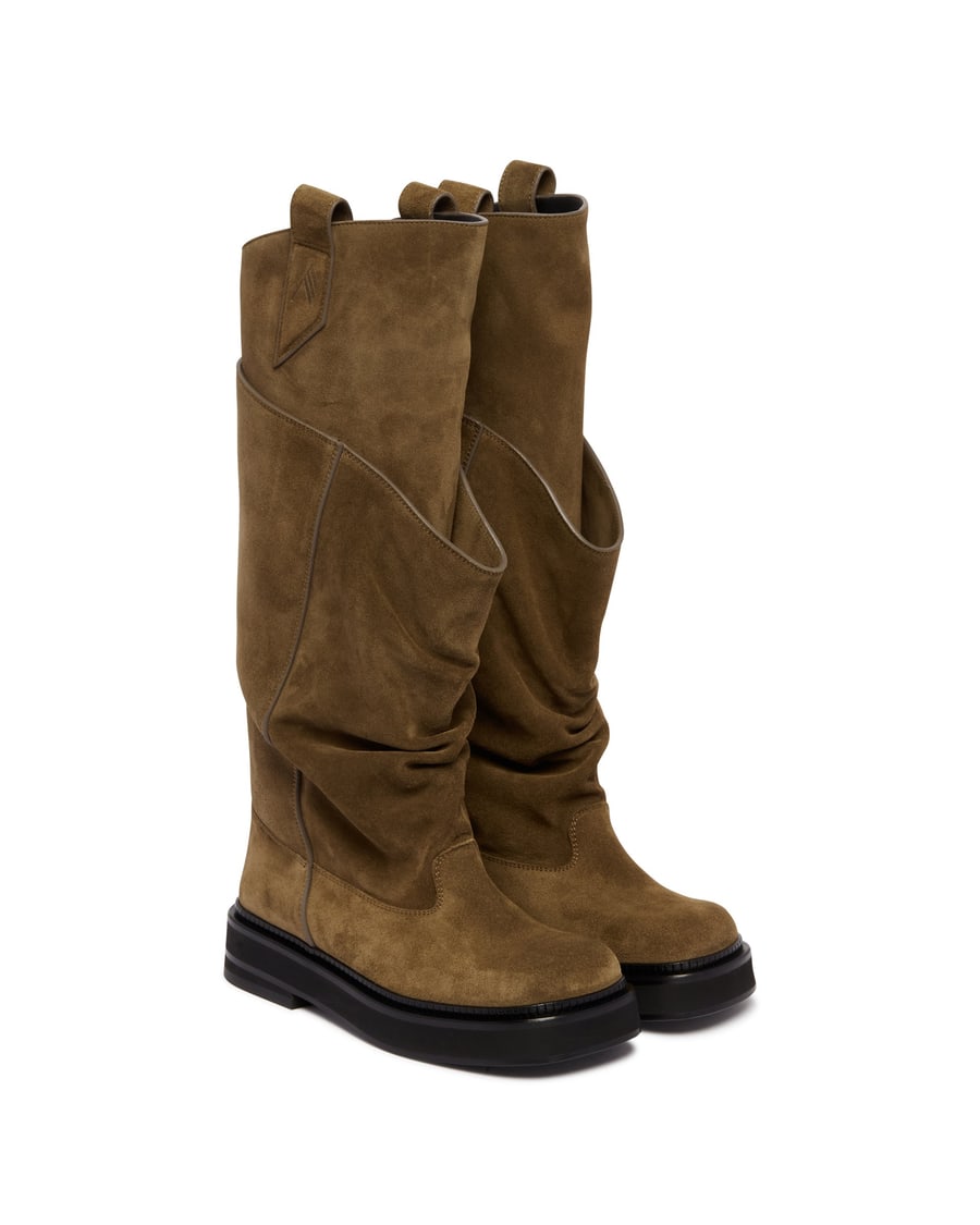 The Attico Combat Boot New Robin Passeggiata Marroni, view 3