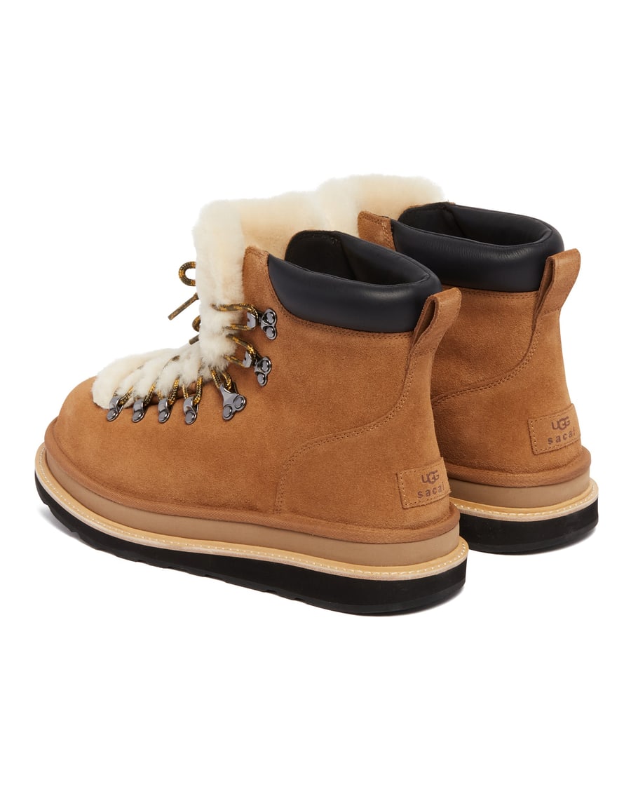 UGG UGG X Sacai Stivaletti Hiker In Pelle Beige, view 5