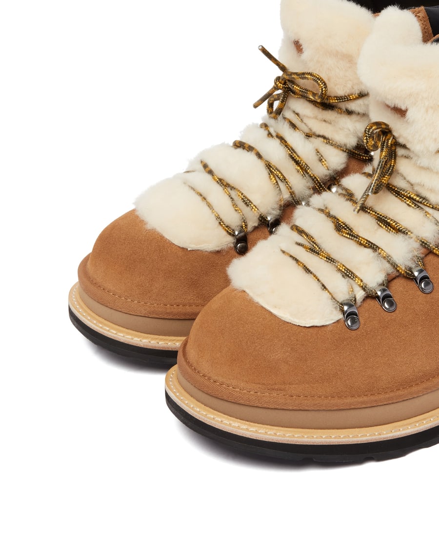 UGG UGG X Sacai Stivaletti Hiker In Pelle Beige, view 6