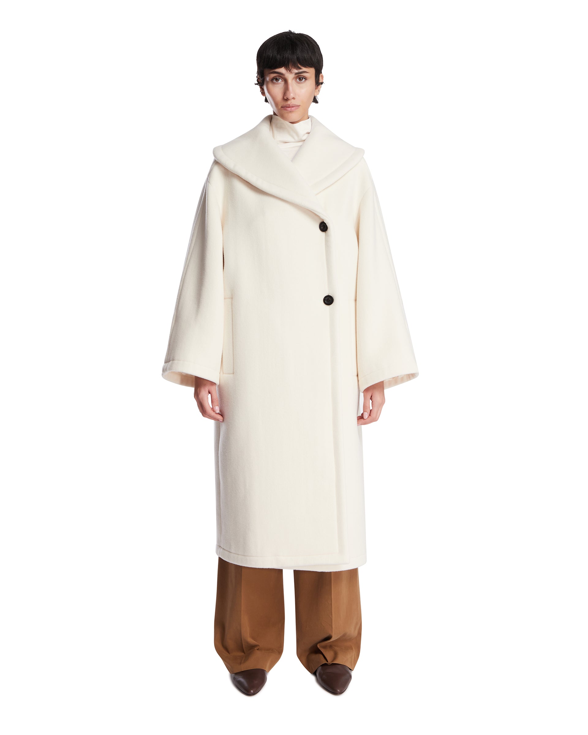 The Row Cappotto in Lana Regino Bianco