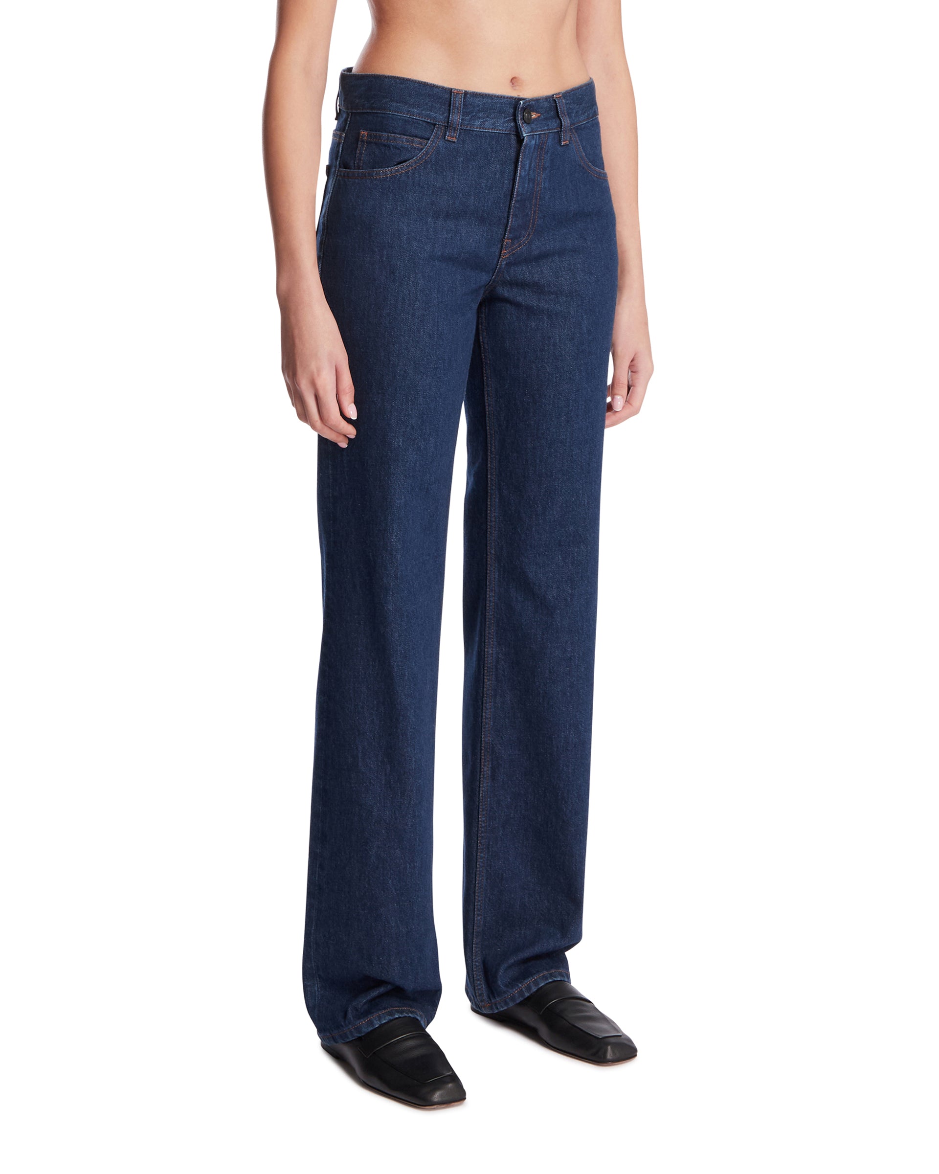 The Row Jeans in Cotone Carlyl Blu, view 2