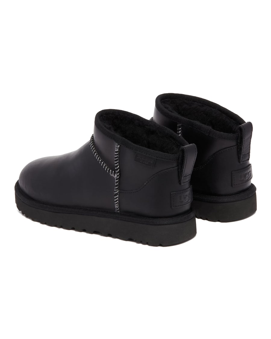 UGG Stivali Classic Ultra Mini Leather Regenerate Neri, view 5