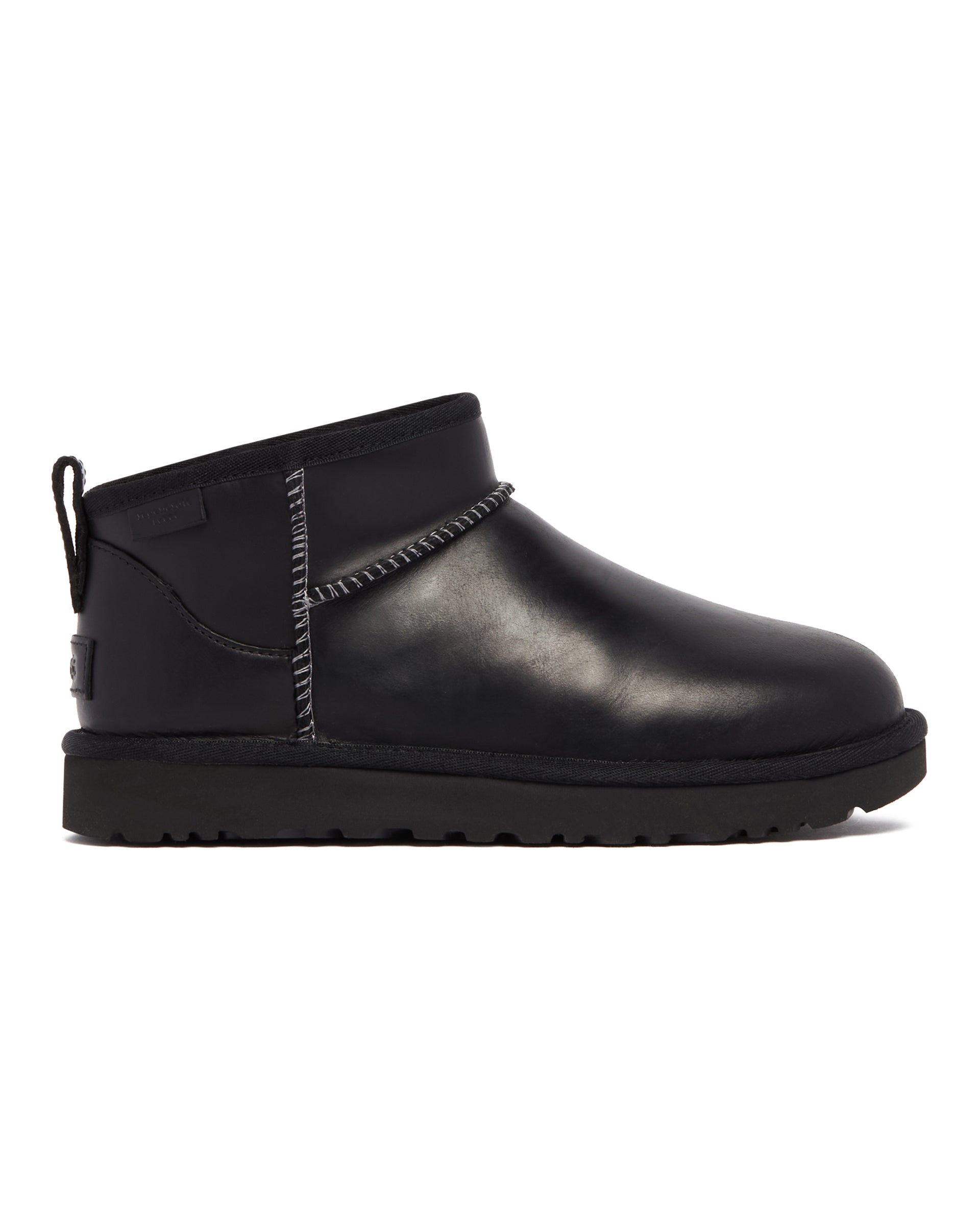 UGG Stivali Classic Ultra Mini Leather Regenerate Neri, view 2