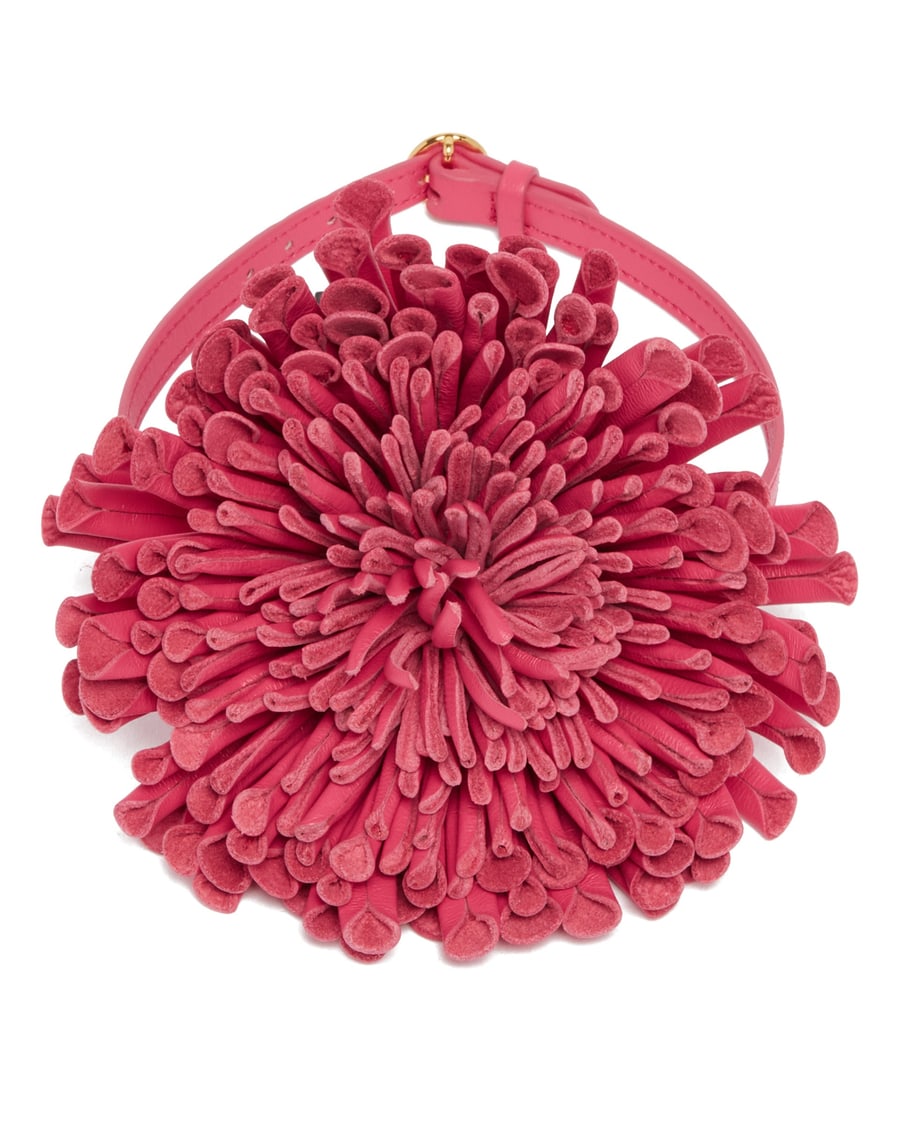 Alaïa Choker Fiore In Pelle Rosa
