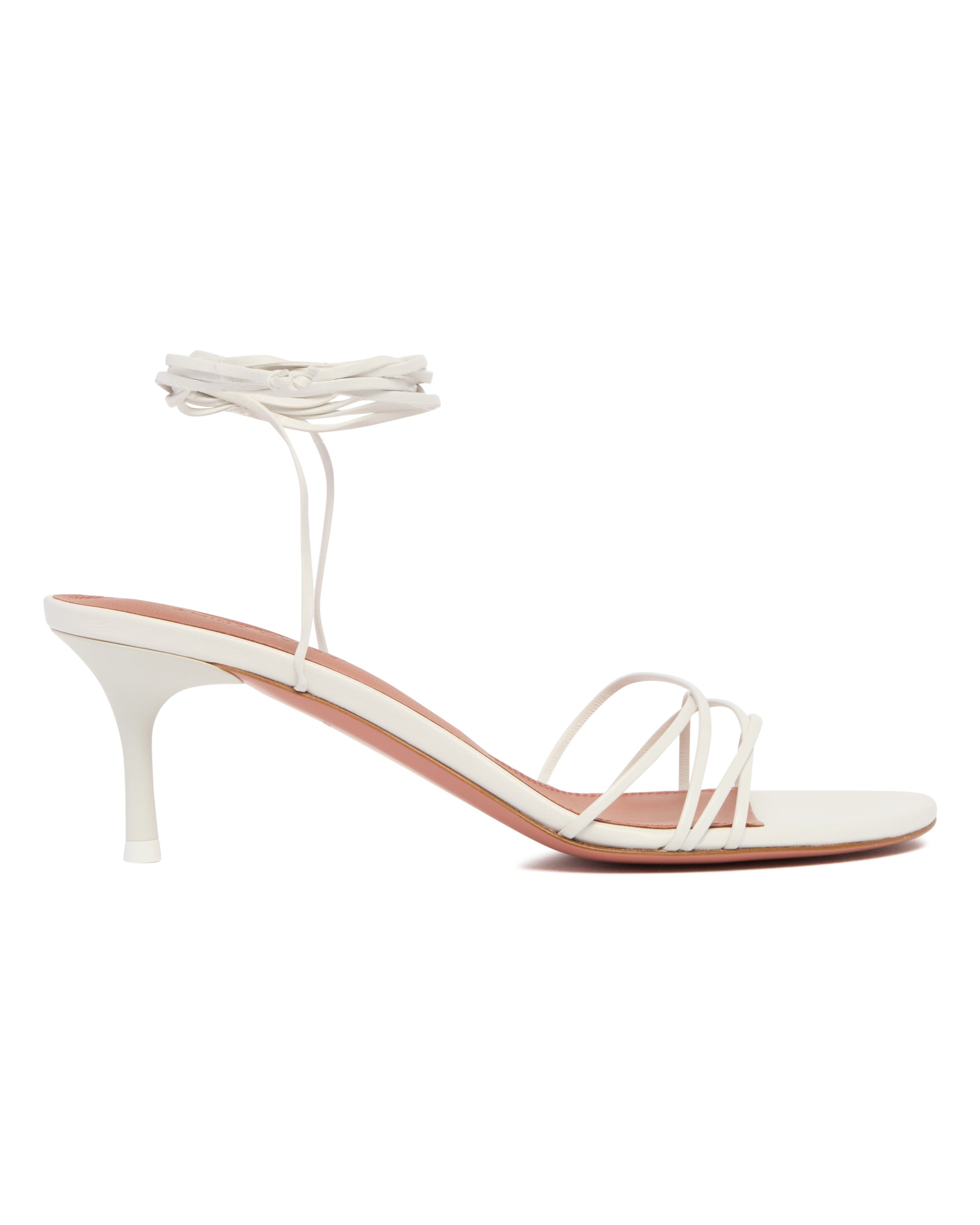 Amina Muaddi Sandali Lace Up Lori Bianchi, view 2