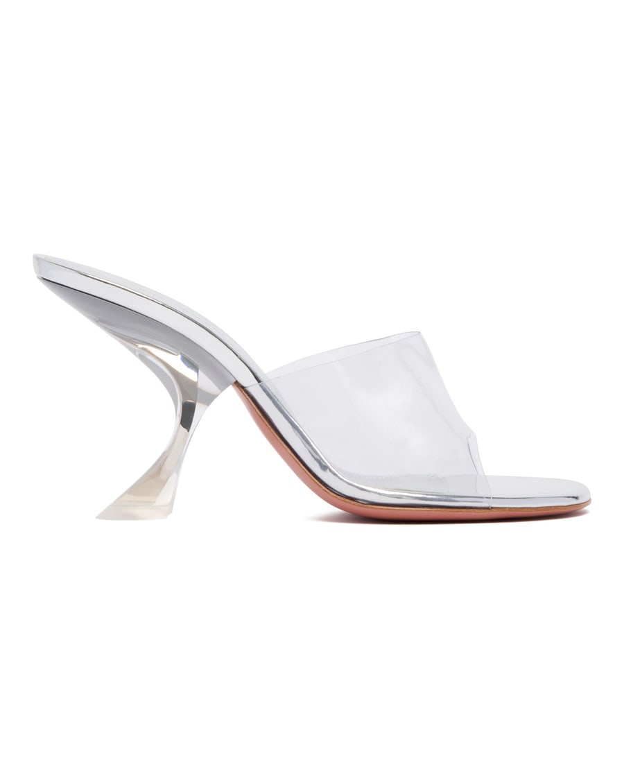Amina Muaddi Mules Taylor Slipper Trasparenti, view 2