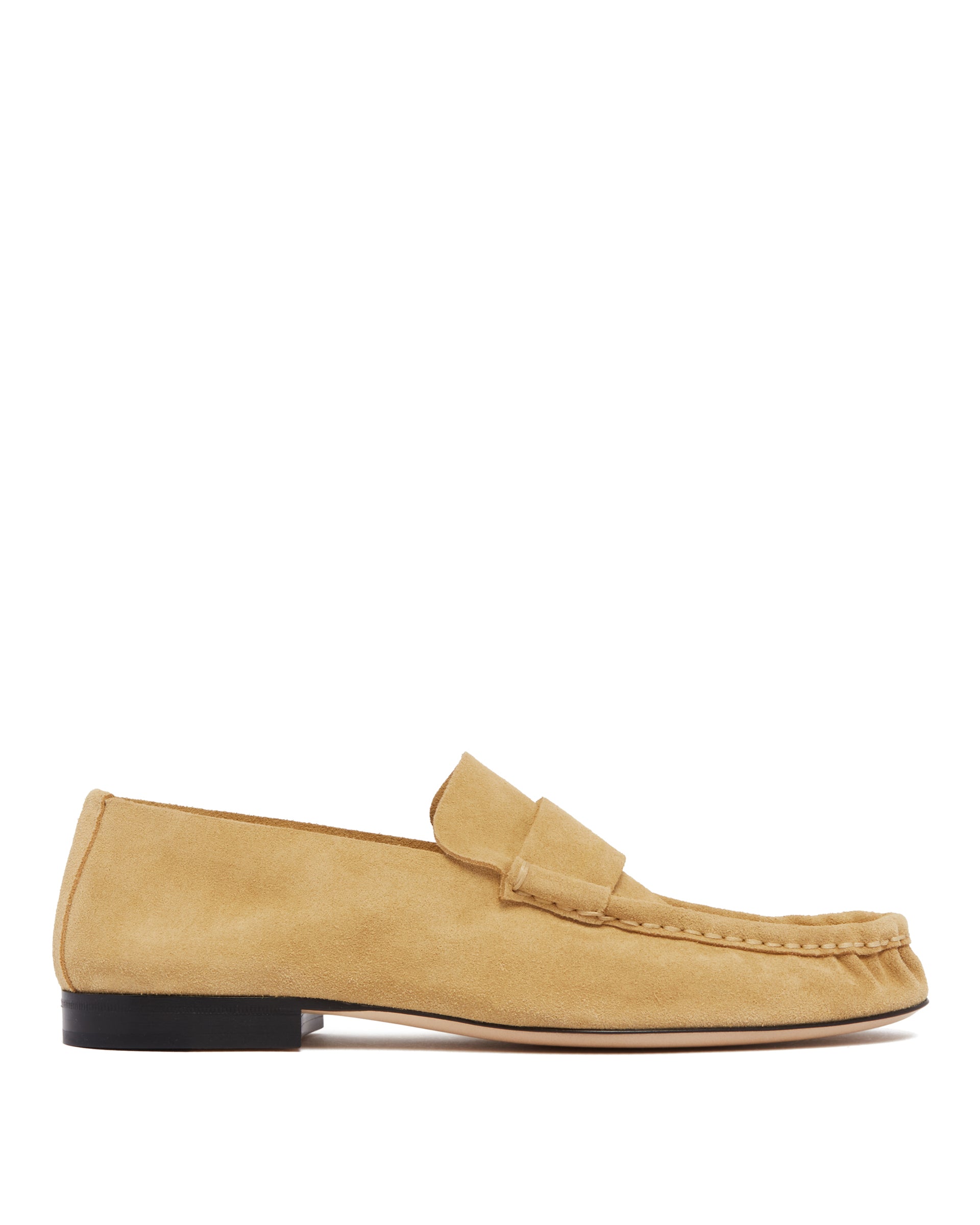 The Row Mocassini Soft in Suede Beige