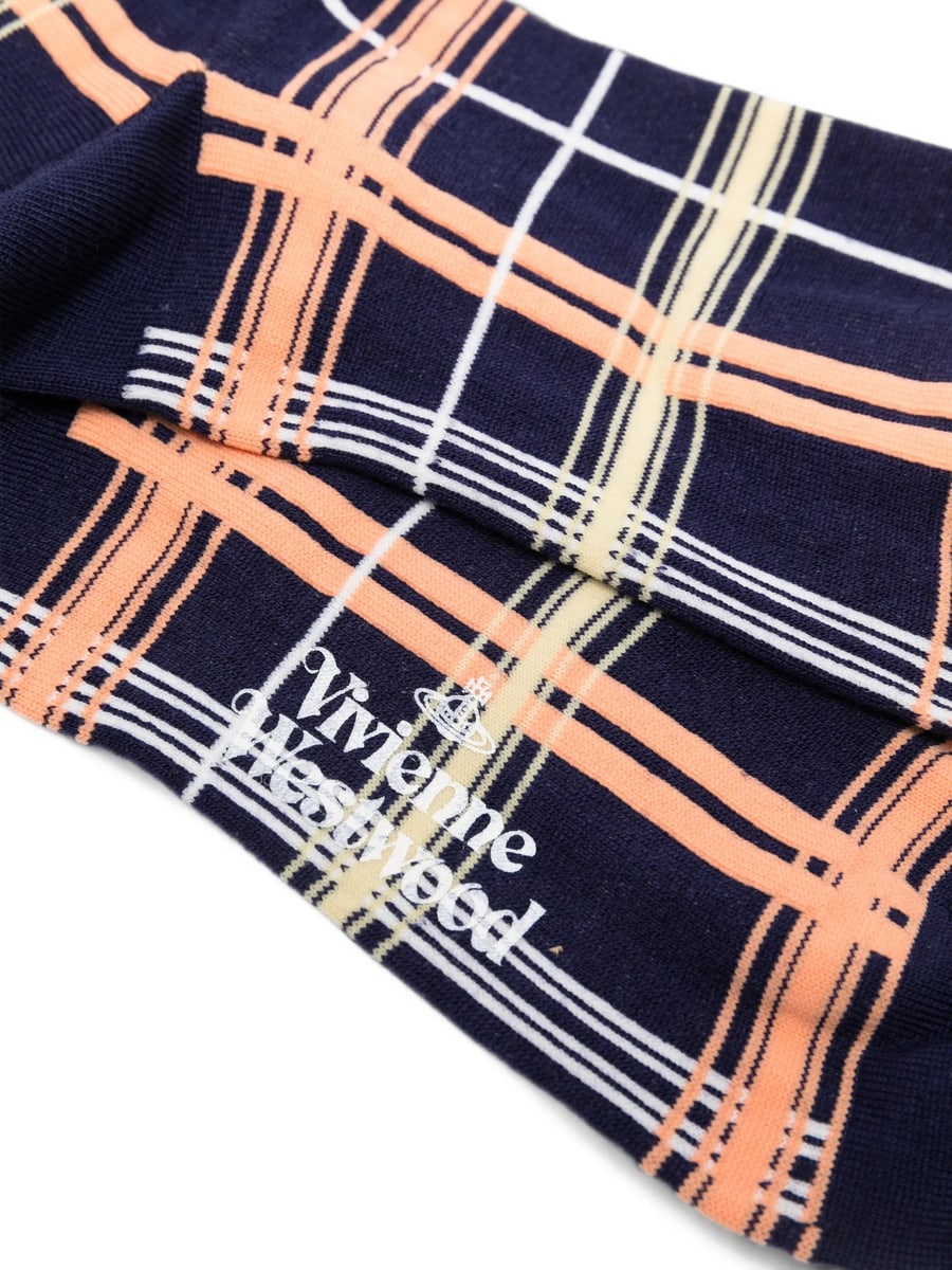 Vivienne Westwood Vivienne Westwood Orb-embroidered Check-pattern Socks, view 3