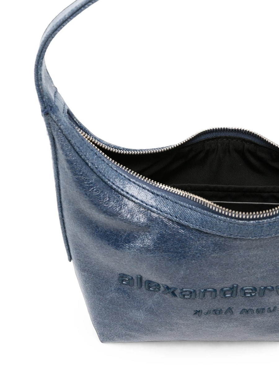 Alexander Wang Alexander Wang Crinkled-effect Logo-debossed Shoulder Bag, view 4