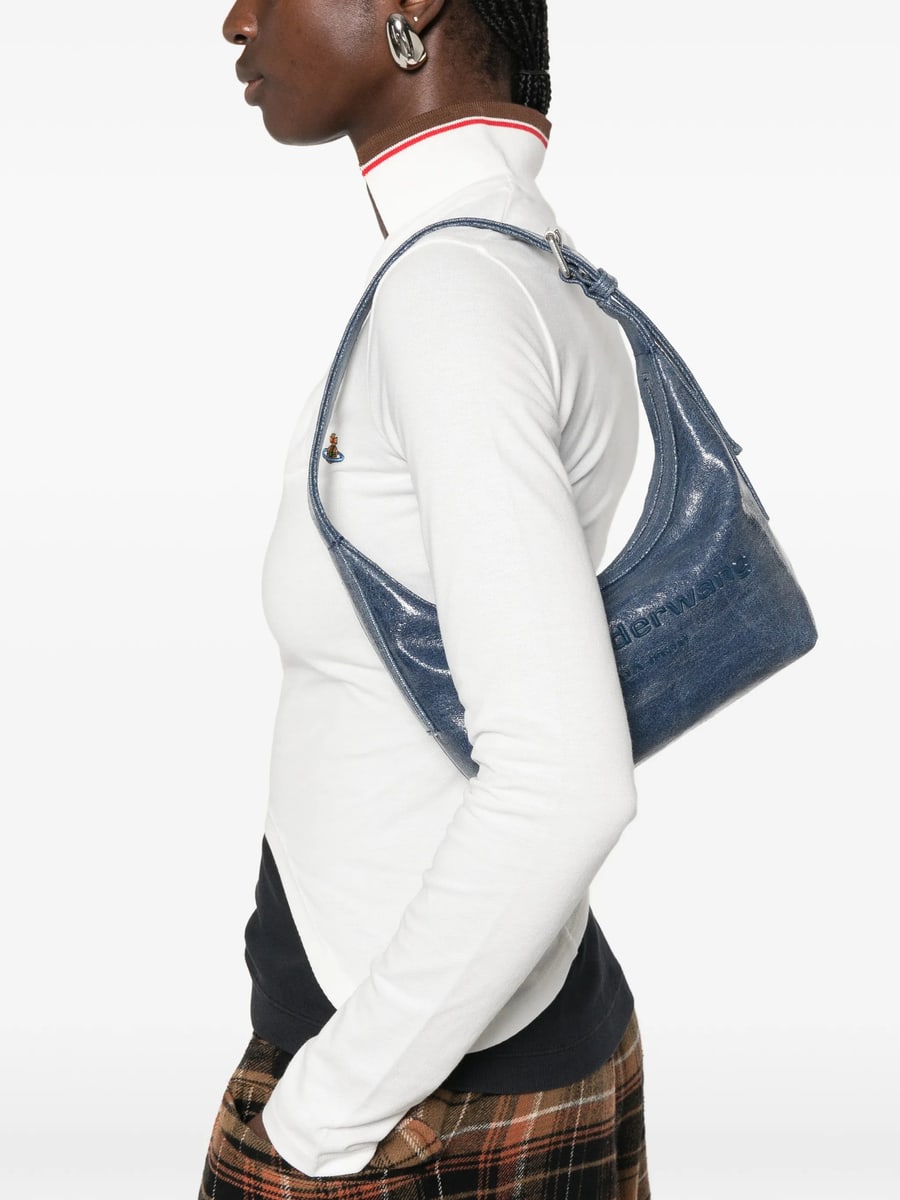 Alexander Wang Alexander Wang Crinkled-effect Logo-debossed Shoulder Bag, view 5