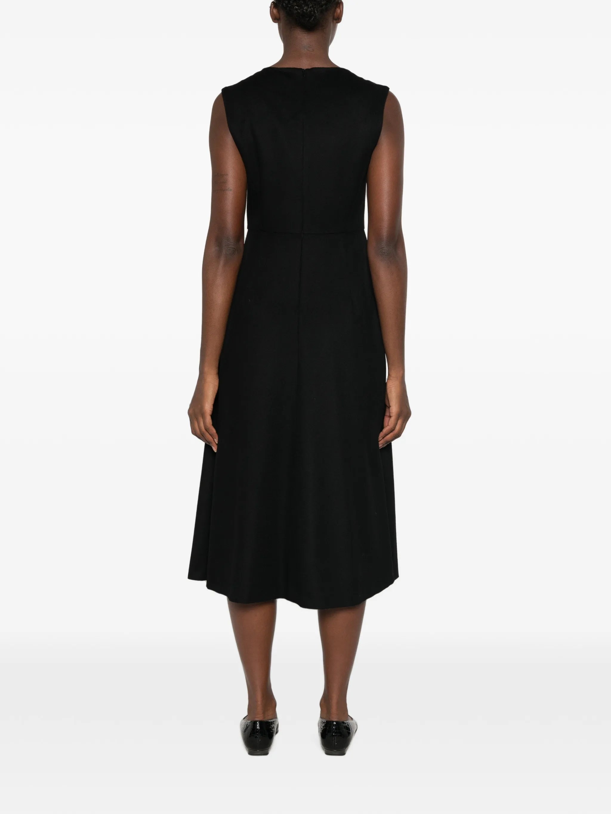 Max Mara Studio Max Mara Studio V-neck Sleeveless Midi Dress, view 2