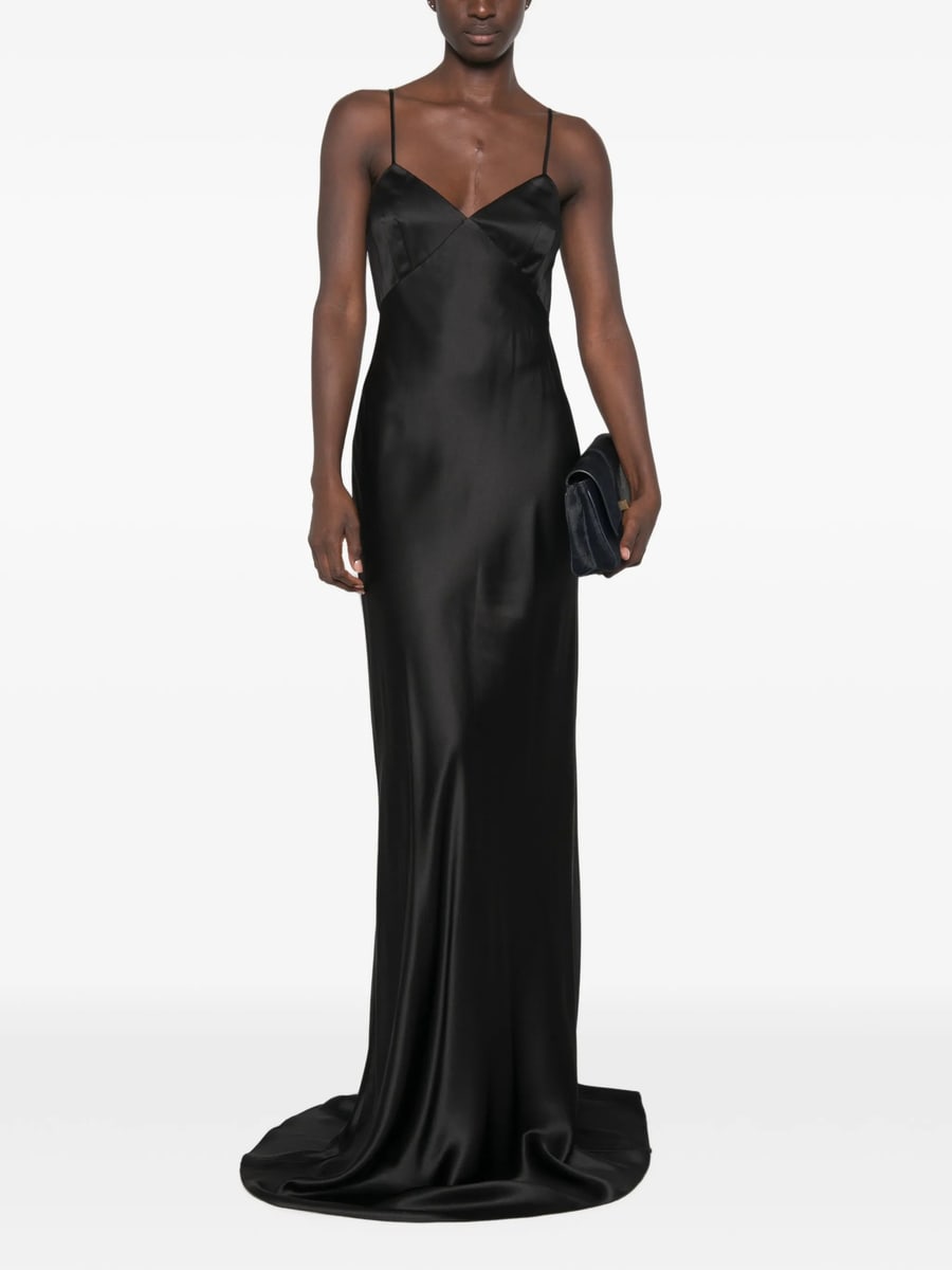 Max Mara Pianoforte Max Mara Pianoforte Satin-finish Back-cutout Dress, view 5