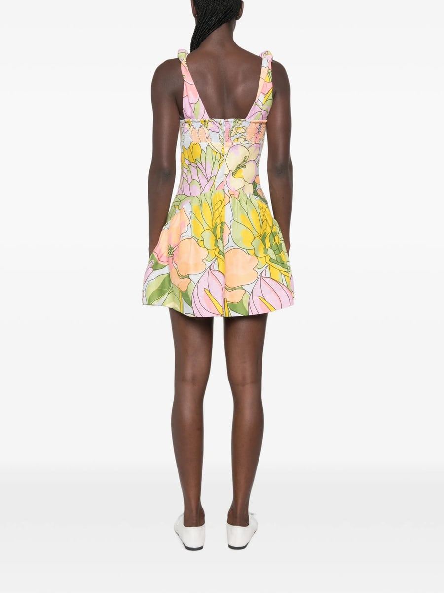 Farm Rio Farm Rio Floral-print Cut-out Mini Dress, view 4