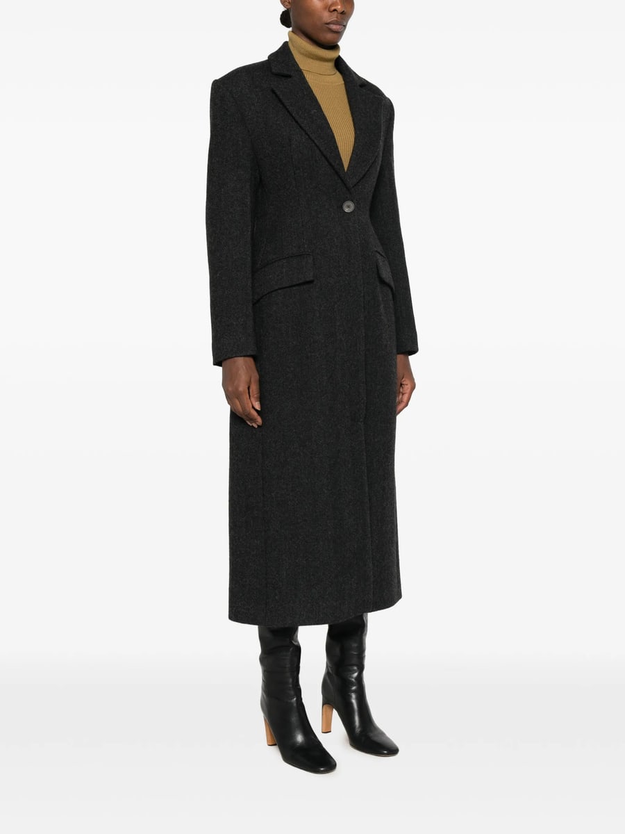 Tela Tela Herringbone Single-breasted Coat, view 4