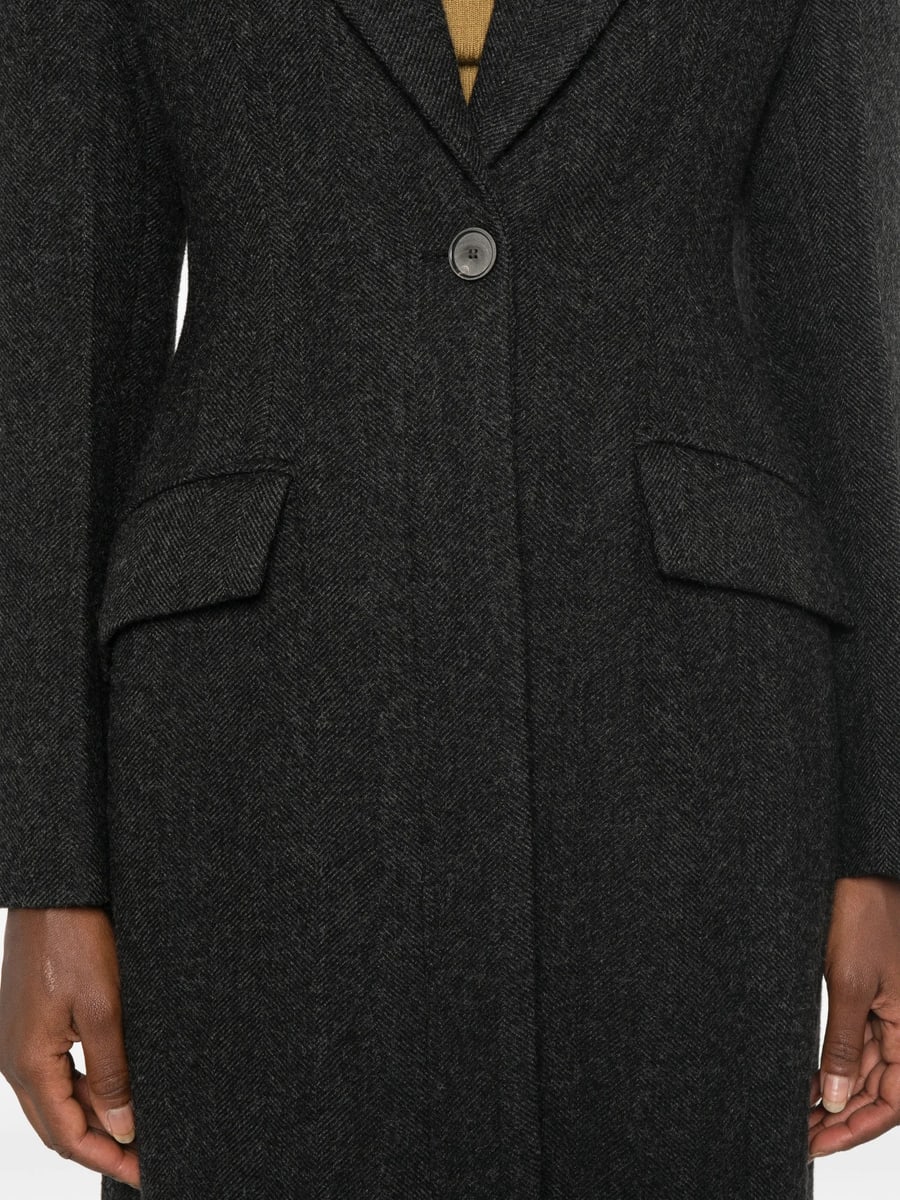 Tela Tela Herringbone Single-breasted Coat, view 5