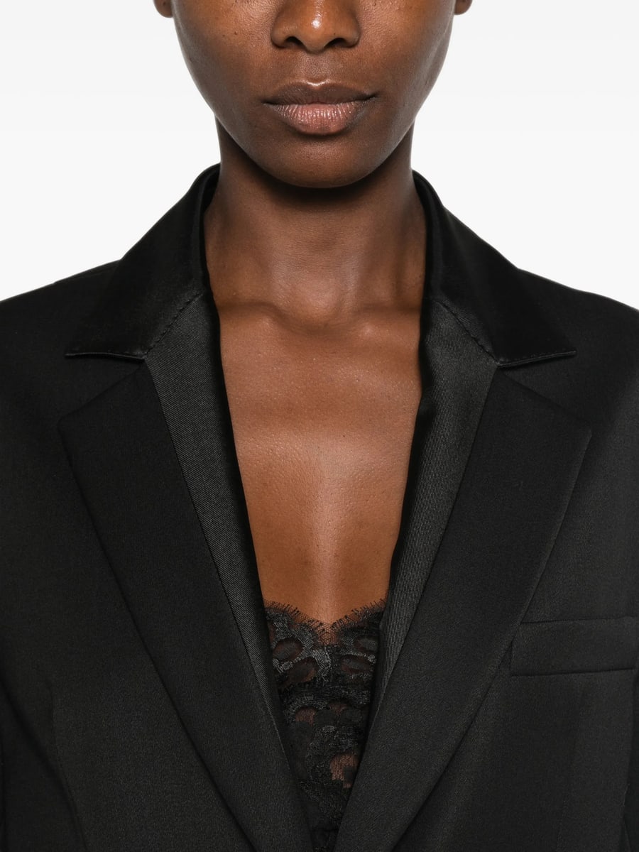 Tela Tela Satin-trim Single-breasted Blazer, view 3
