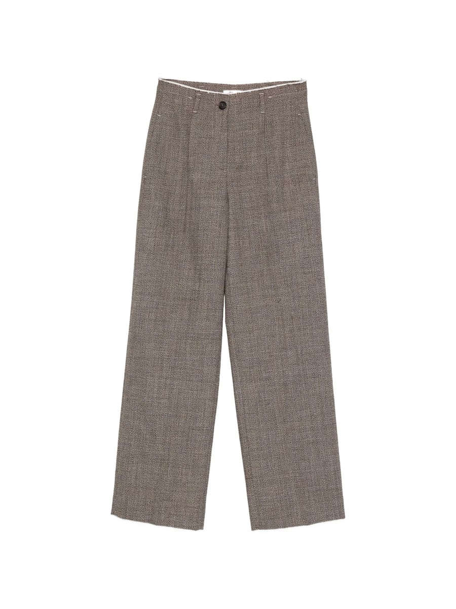 Tela Tela Marl-effect Raw-edge Trousers