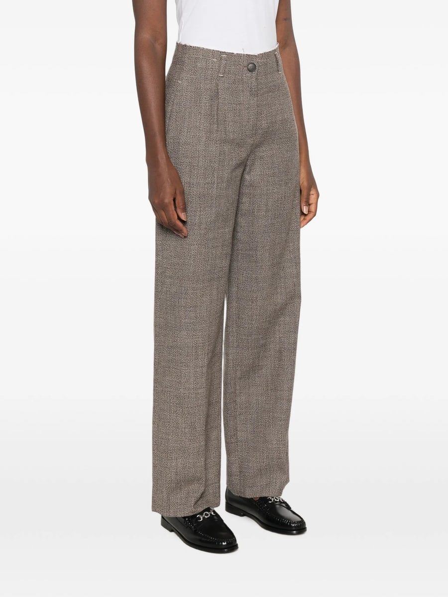 Tela Tela Marl-effect Raw-edge Trousers, view 5