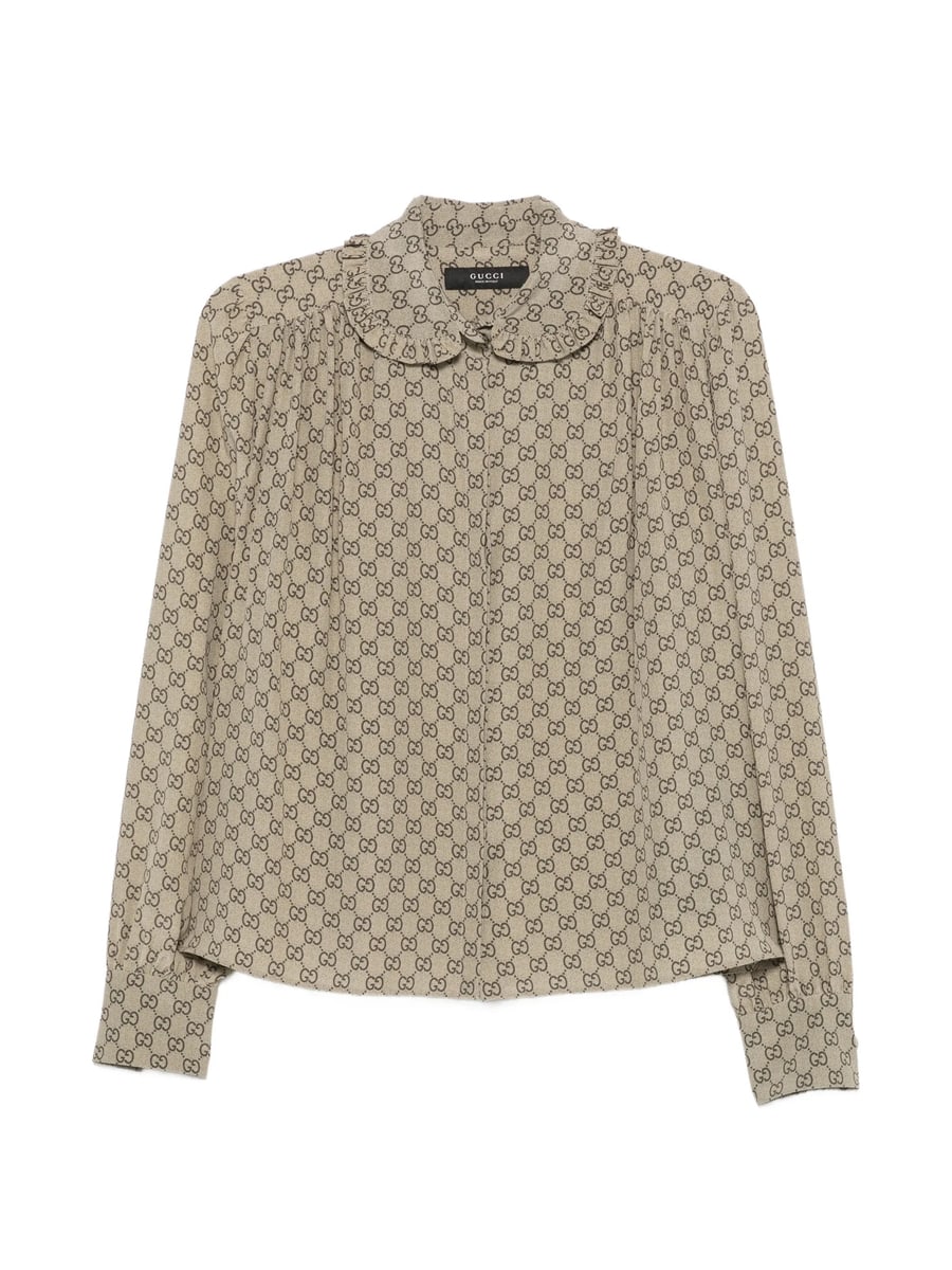Gucci Gucci GG Supreme Ruffled Shirt