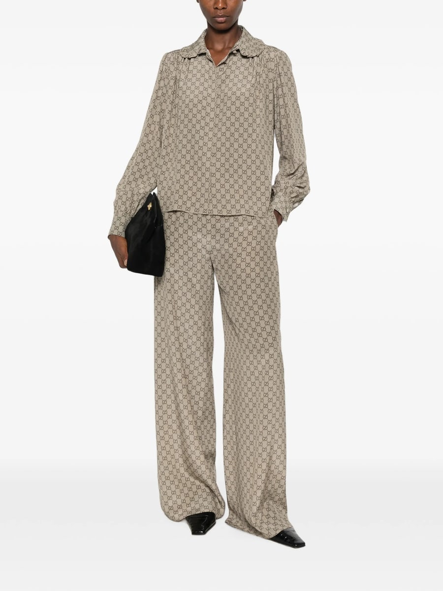 Gucci Gucci GG Supreme Ruffled Shirt, view 2