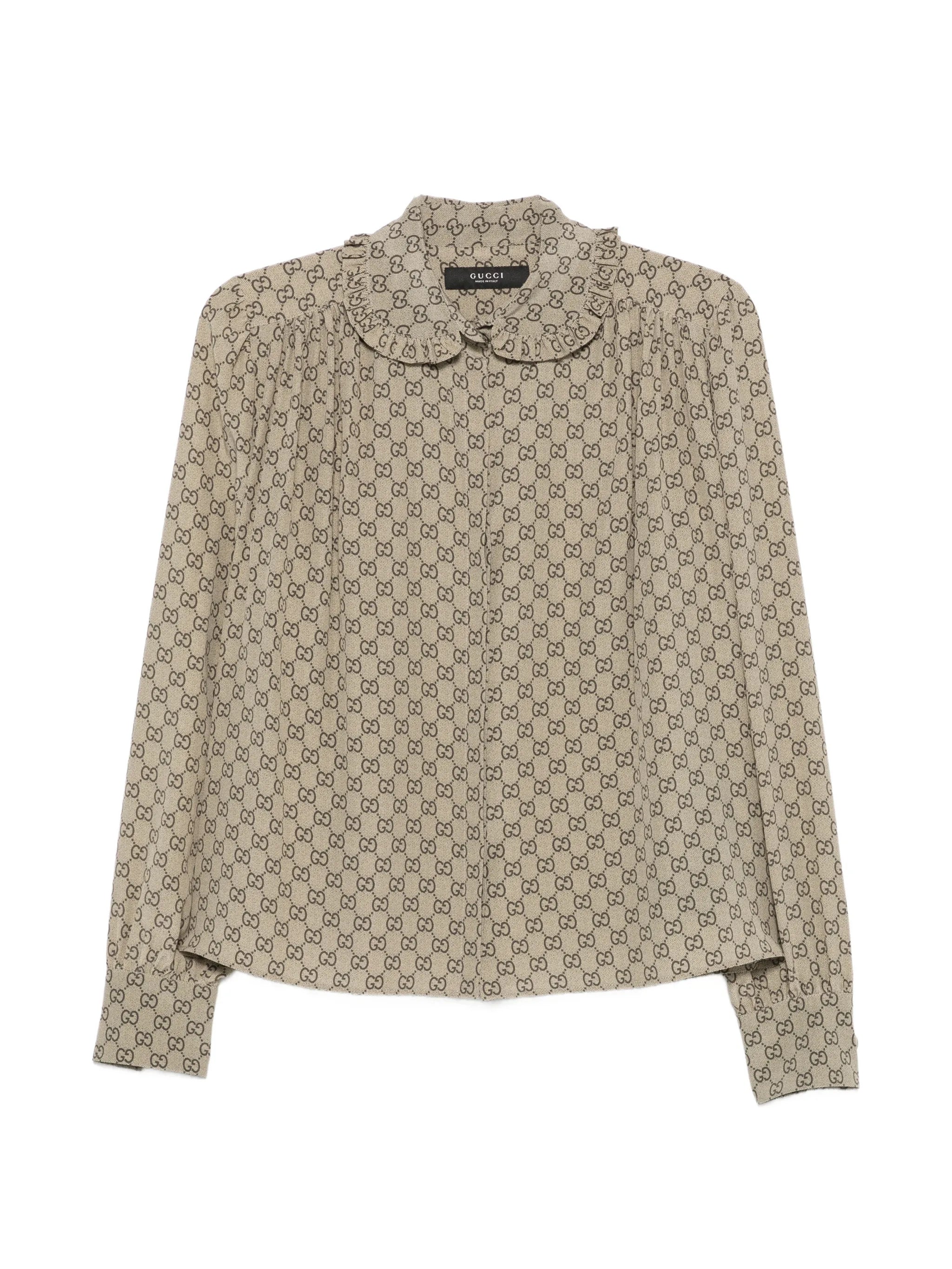 Gucci Gucci GG Supreme Ruffled Shirt