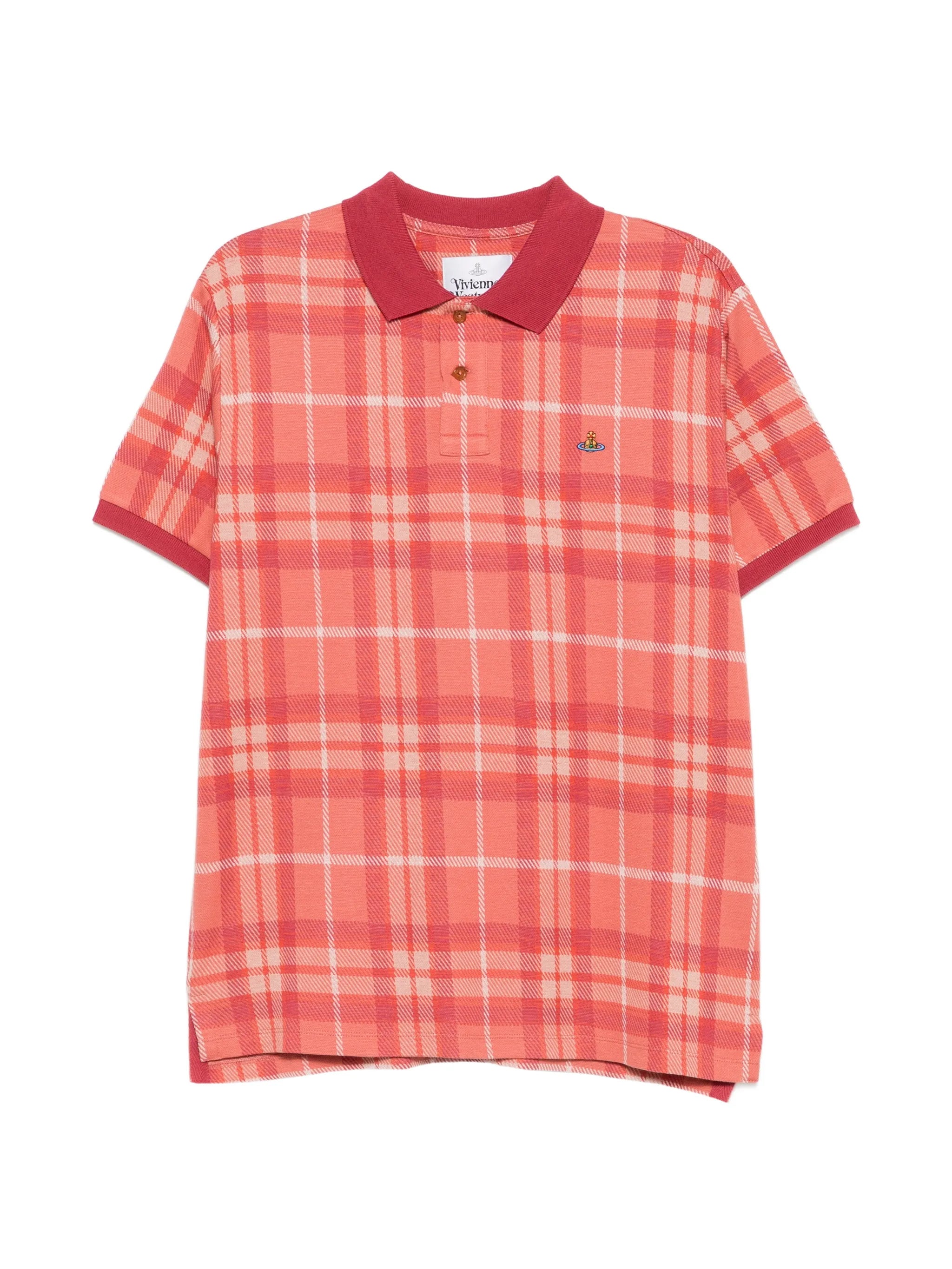 Vivienne Westwood Vivienne Westwood Check-pattern Orb-embroidered Polo Shirt