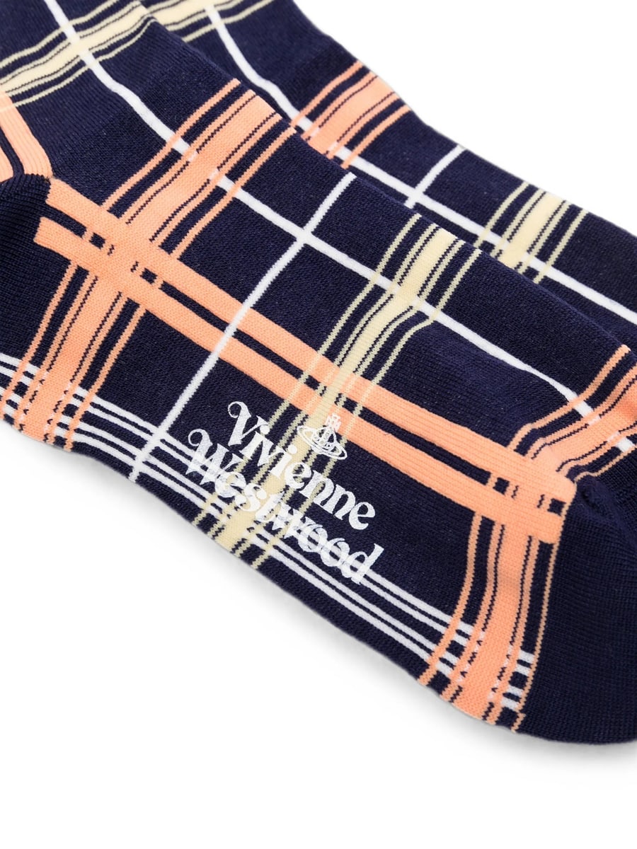 Vivienne Westwood Vivienne Westwood Check Orb-embroidered Socks, view 2