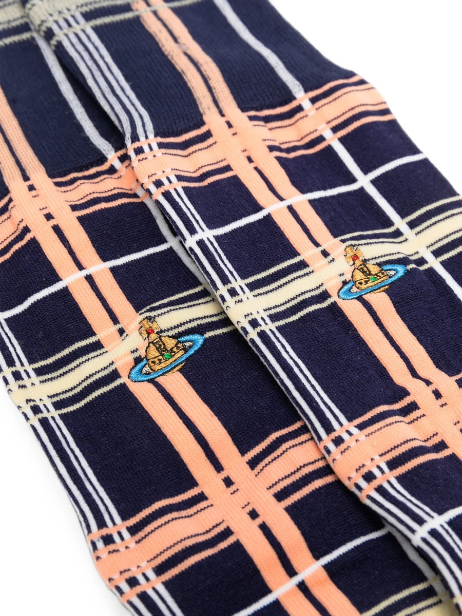 Vivienne Westwood Vivienne Westwood Check Orb-embroidered Socks, view 3