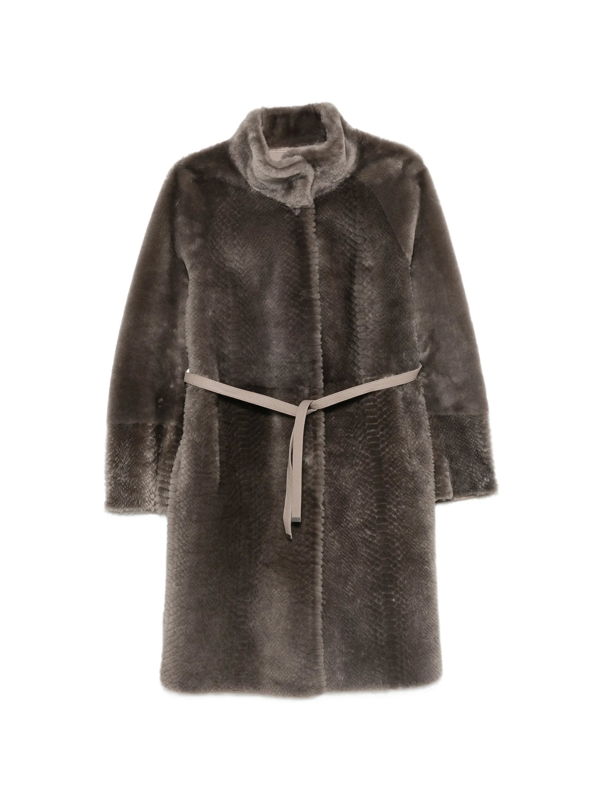 Suprema Suprema X Eraldo Belted Snake-effect Coat