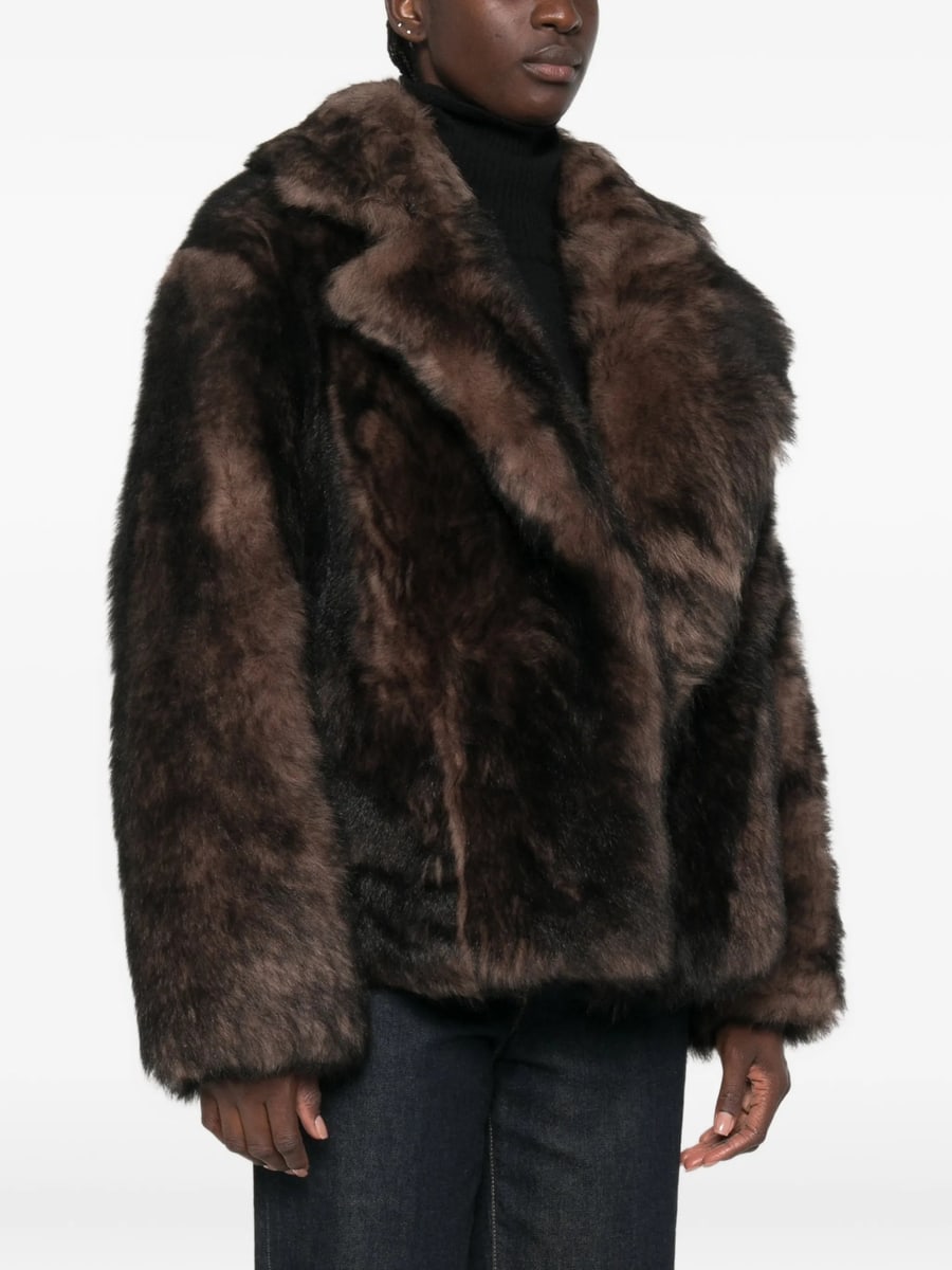 Santoro Santoro Leather Wide-lapel Jacket, view 5