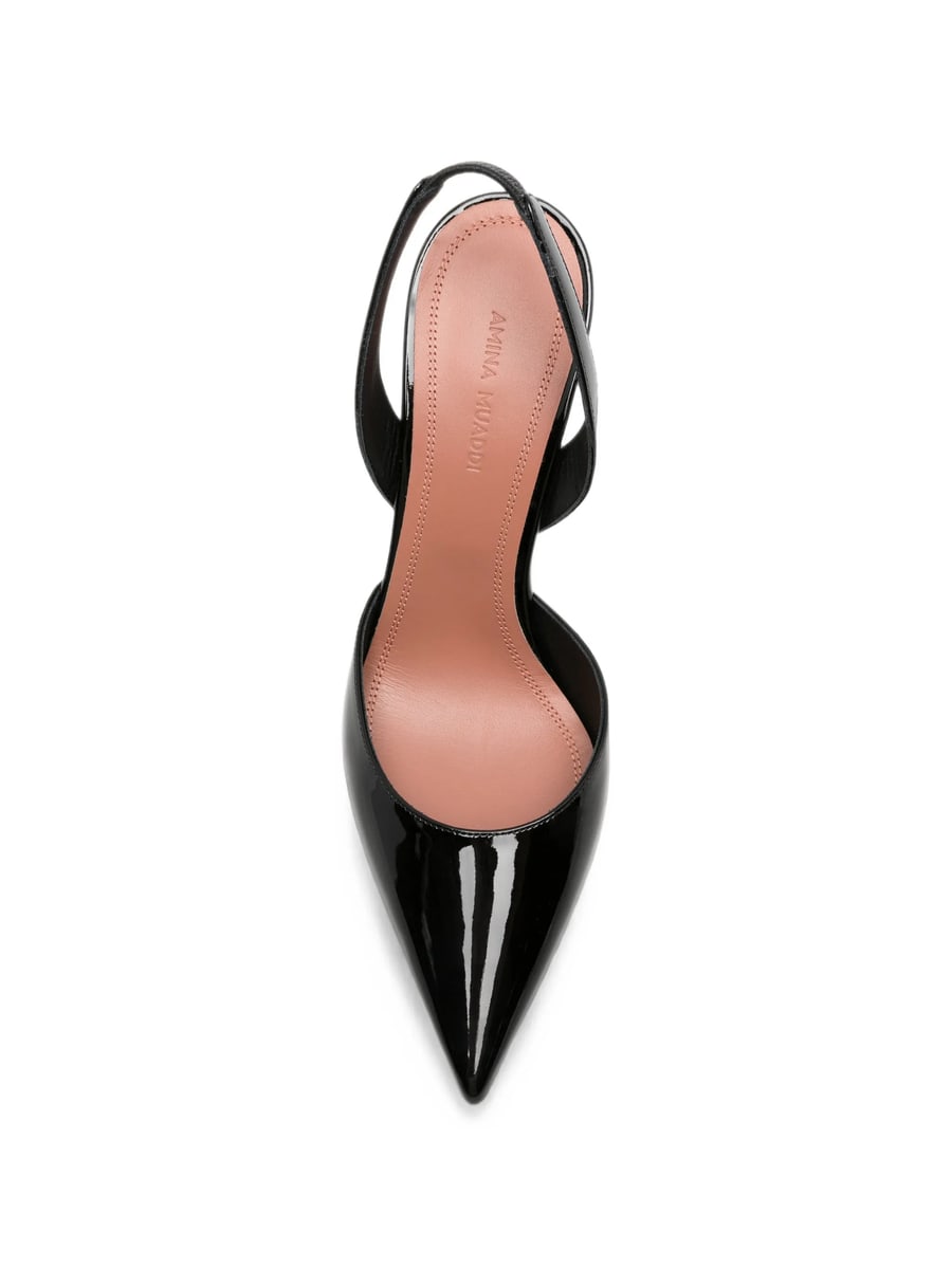 Amina Muaddi Amina Muaddi Hollis Patent Slingback Pumps, view 3