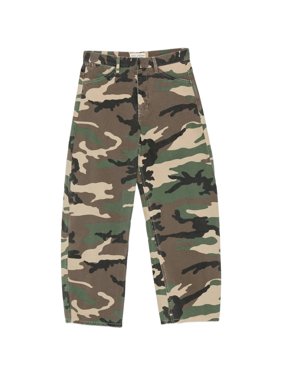 Nili Lotan Nili Lotan Camouflage-print Wide-leg Trousers