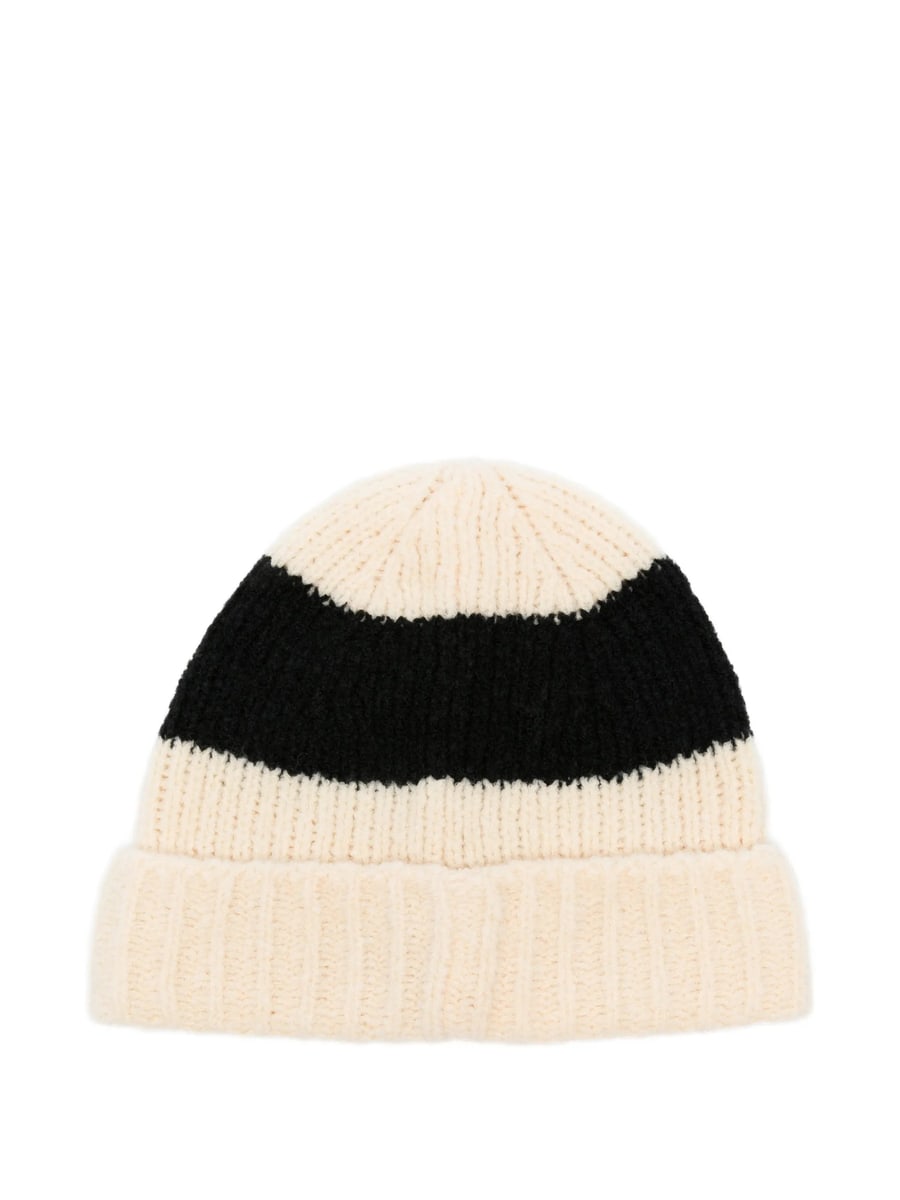 Moncler Moncler Striped Logo-patch Beanie Hat, view 2