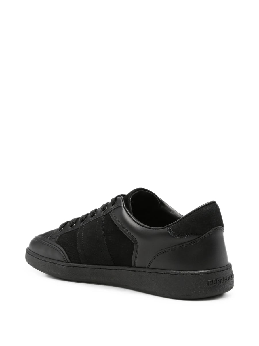 Ferragamo Ferragamo Gancini Panelled Leather Sneakers, view 2