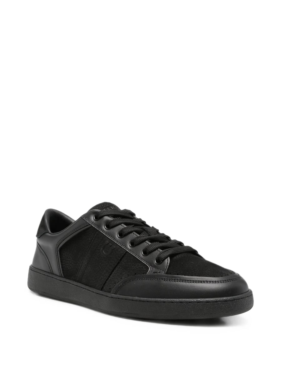 Ferragamo Ferragamo Gancini Panelled Leather Sneakers, view 3