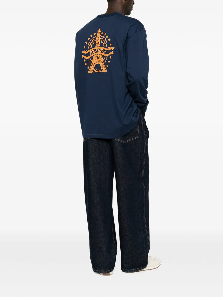 Kenzo Kenzo Eiffel Tower-print Long-sleeve T-shirt, view 5
