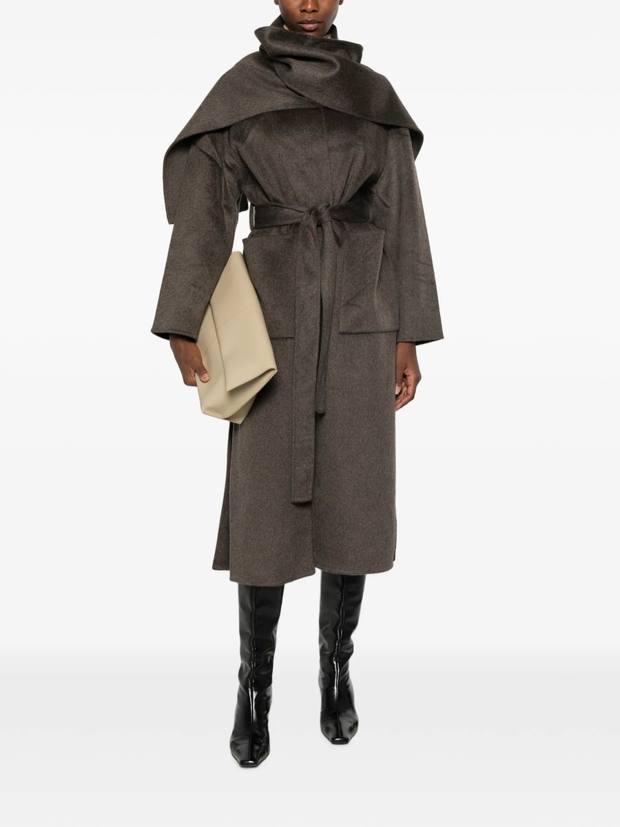 The Dynamis Studio The Dynamis Studio Scarf-detail Belted Coat, view 2