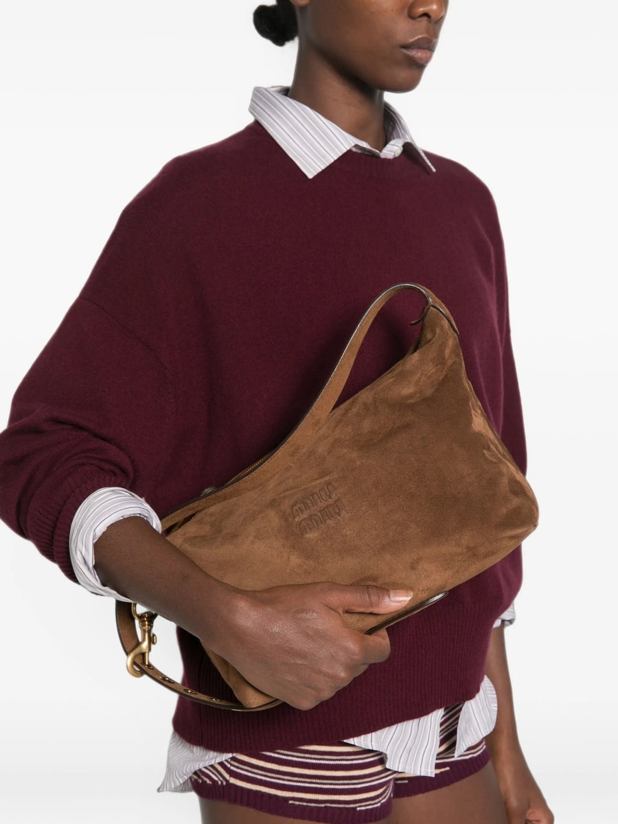 Miu Miu Miu Miu Spirit Suede Shoulder Bag, view 3