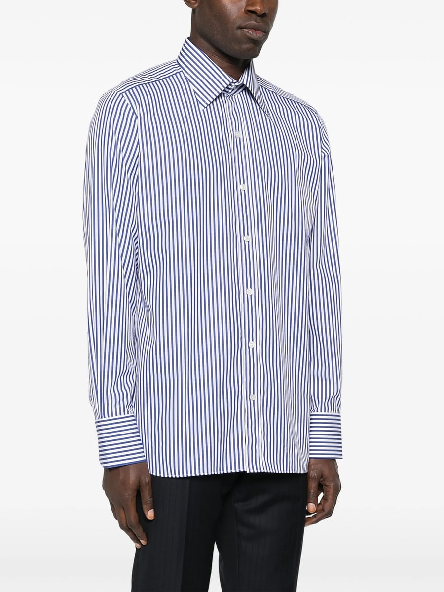Tom Ford Tom Ford Striped-pattern Button-fastening Shirt, view 5